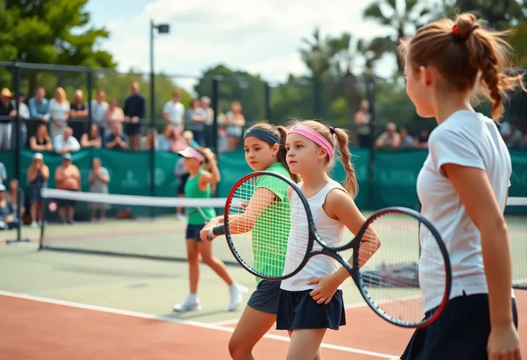 Girls competing in a tennis sectional tournament