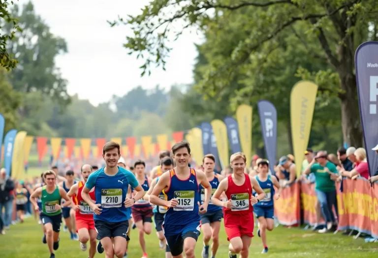 Runners participating in the Granite City Cross Country Invitational