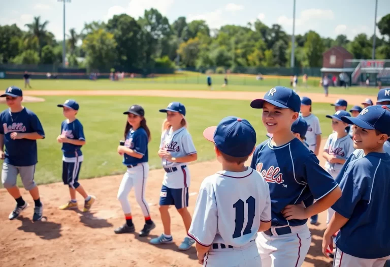 Young baseball players on a field representing Great Falls High School.