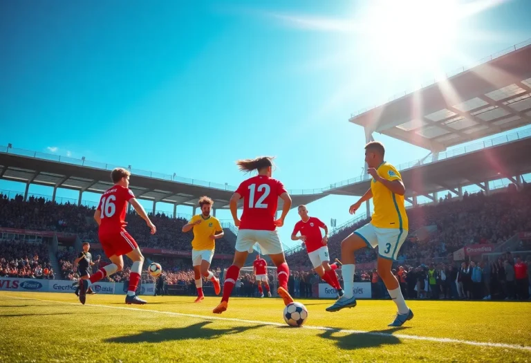 Guilderland High School soccer players during a match