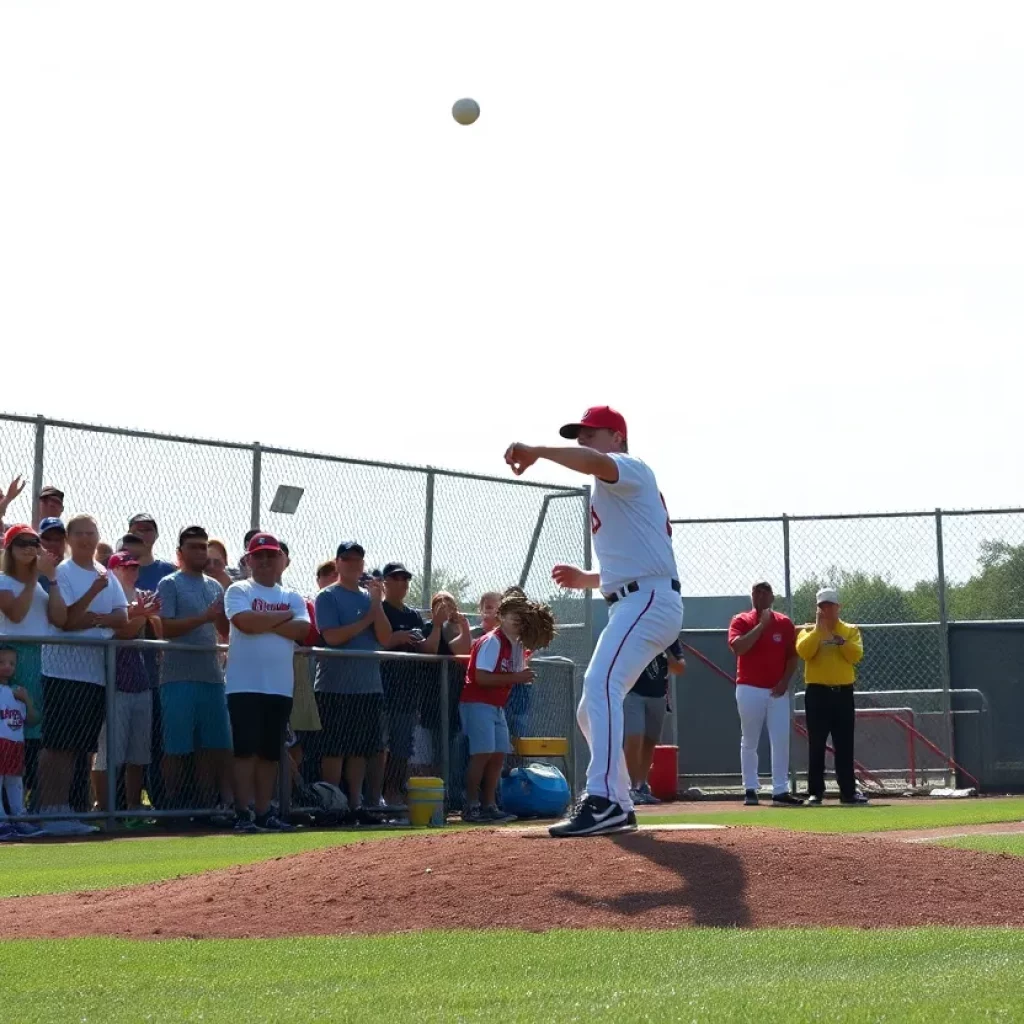 A young pitcher on the mound during a high school baseball game