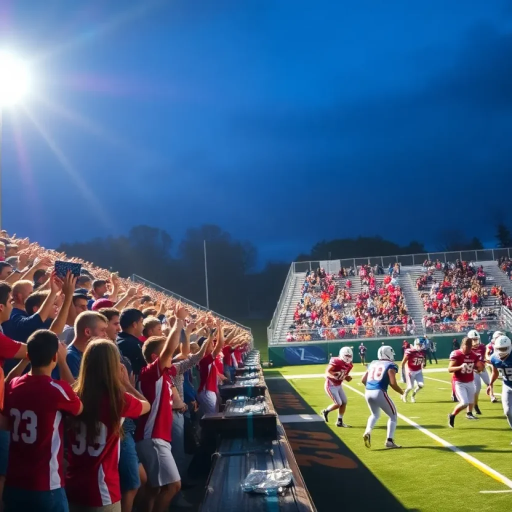 High school football players competing during a game in Rio Grande Valley.