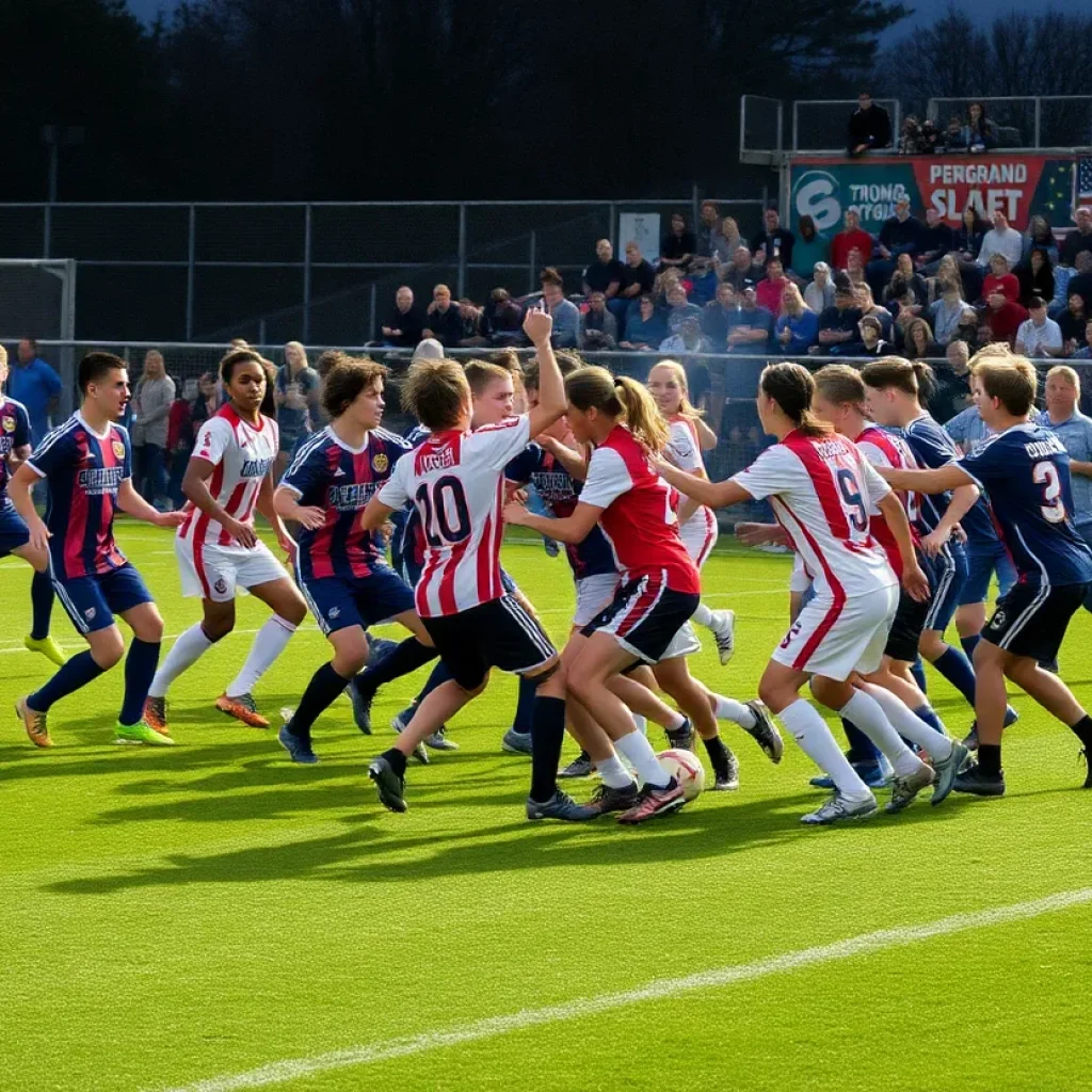 High school soccer players involved in a postgame brawl.