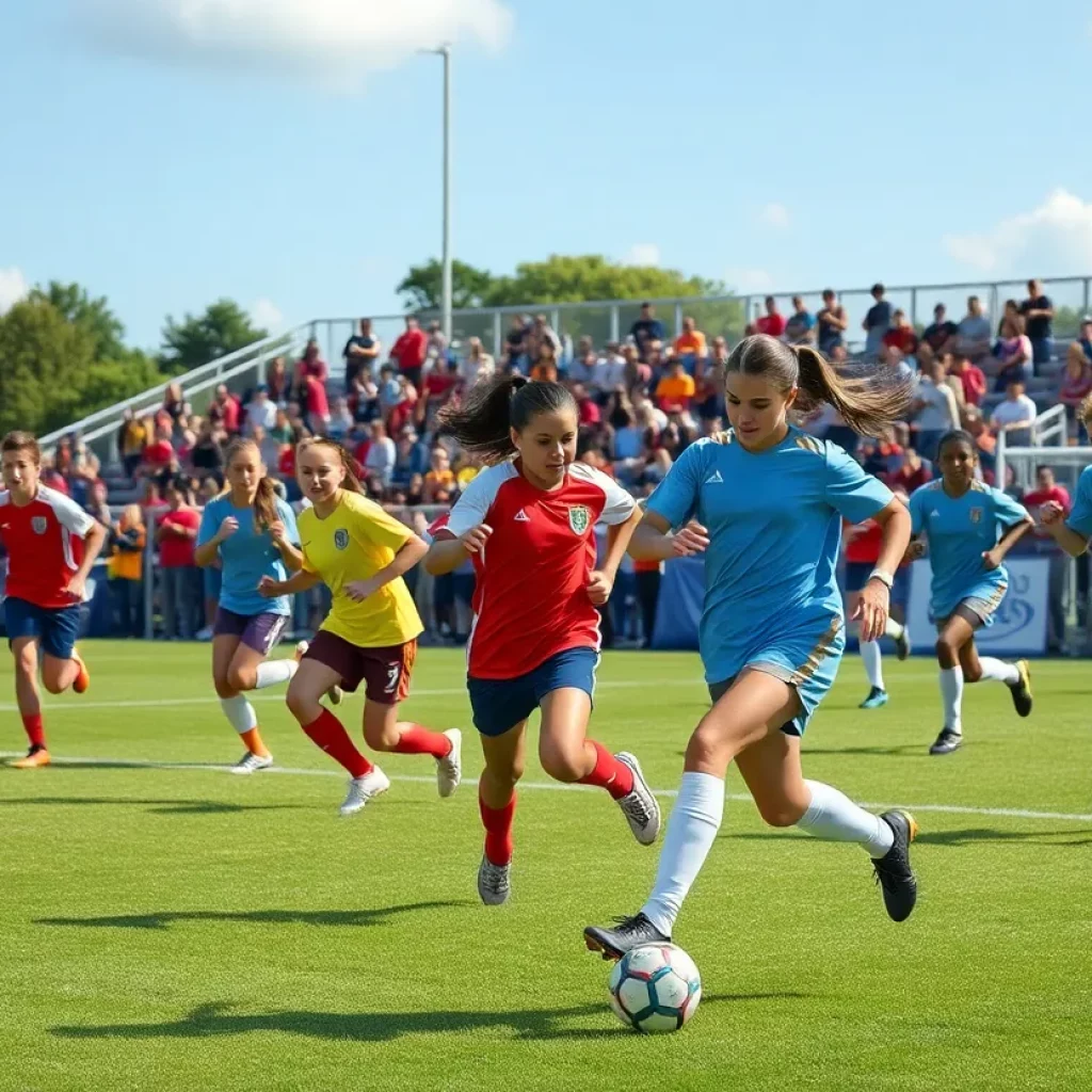 Athletes competing in a high school soccer match during WPIAL sports events.