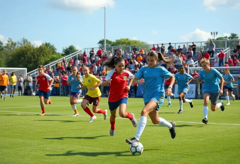 Athletes competing in a high school soccer match during WPIAL sports events.