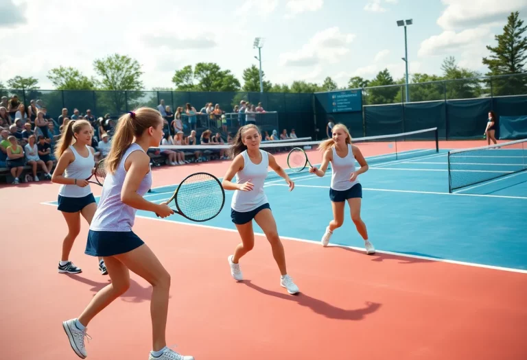 Hollidaysburg girls tennis team in an action-packed match