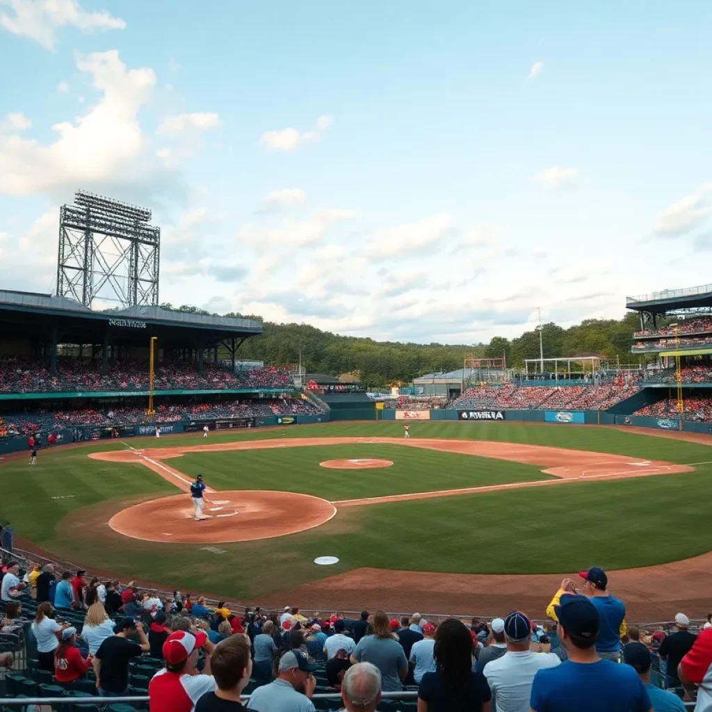 Jack Cook Field during a high school baseball tournament in Huntington