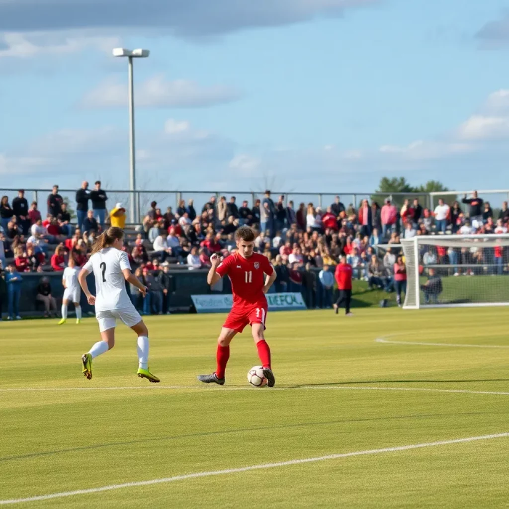 High school soccer players competing in Indiana