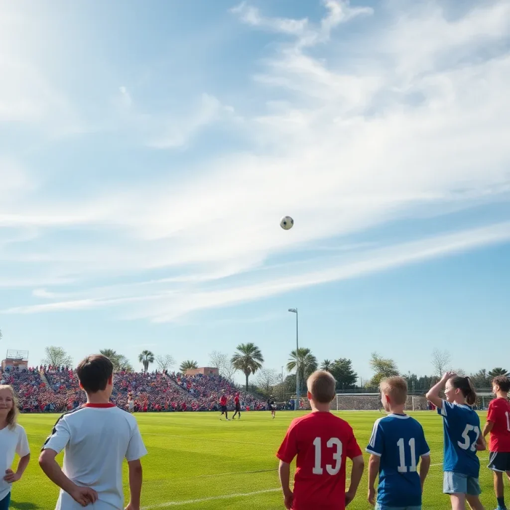 Players and fans at the Indiana High School Soccer Tournament
