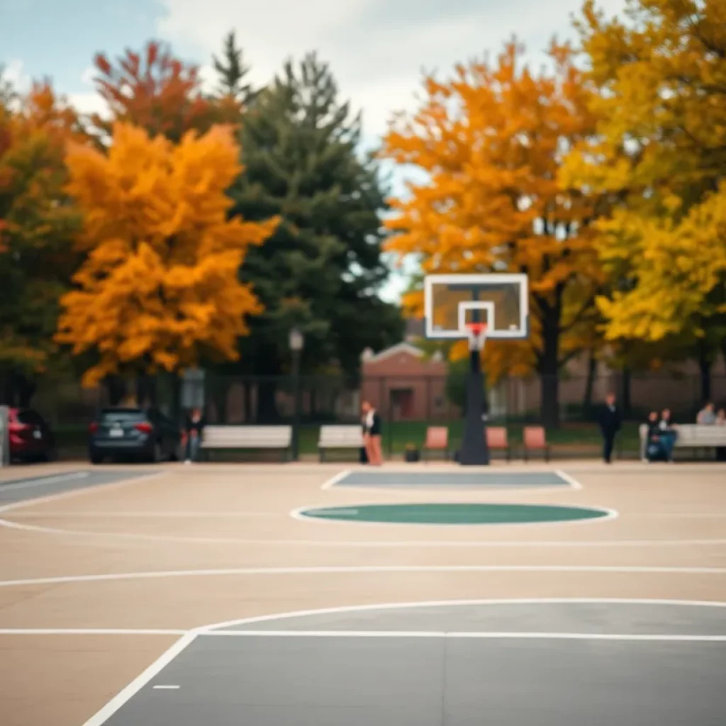 Autumn scene depicting excitement for Iowa Women’s Basketball season.