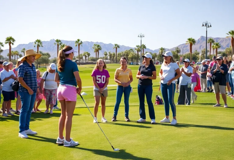 Junior golfer competing in a match on a golf course in Las Vegas