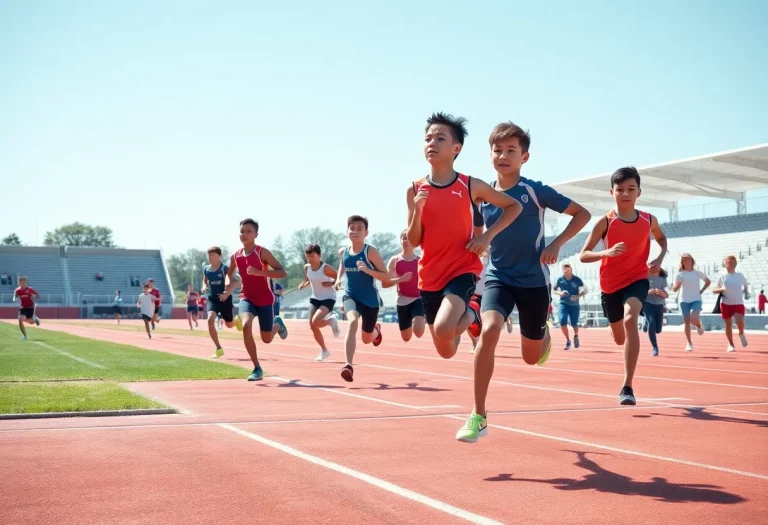 Young athletes competing in the Junior Olympics