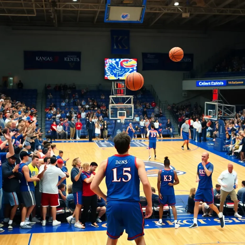 Exciting atmosphere as basketball recruits visit Kansas.