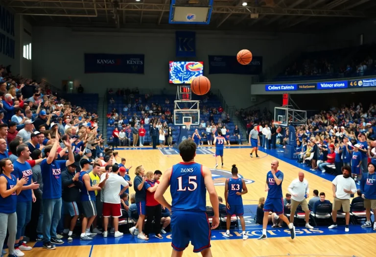 Exciting atmosphere as basketball recruits visit Kansas.