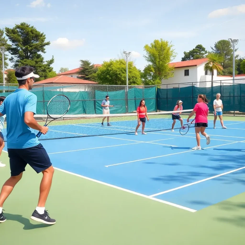 Ladycats competing in a tennis match