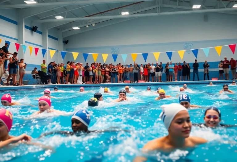 Swimmers competing at Lake Havasu Aquatic Center