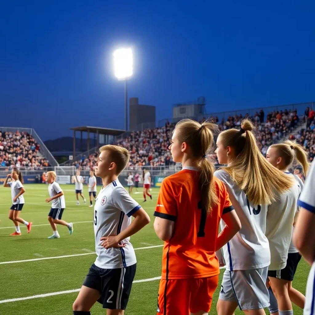High school soccer and volleyball athletes in action
