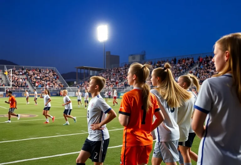 High school soccer and volleyball athletes in action