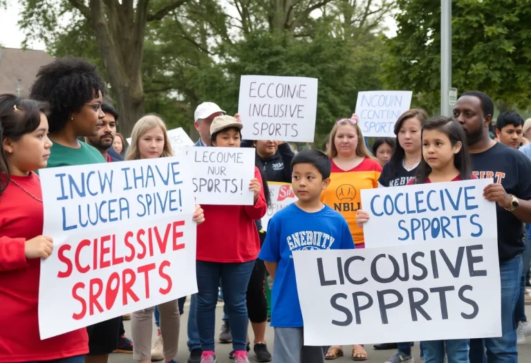 Parents and students advocating for a disabled swim program