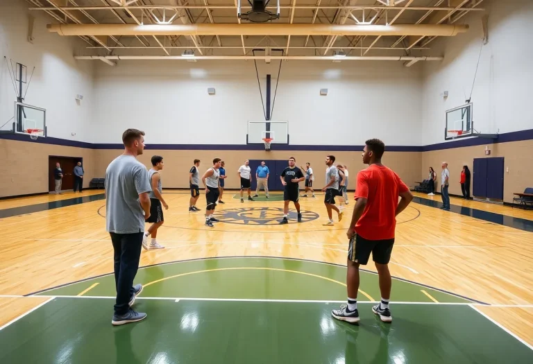 Girls' basketball practice at Marian Catholic High School
