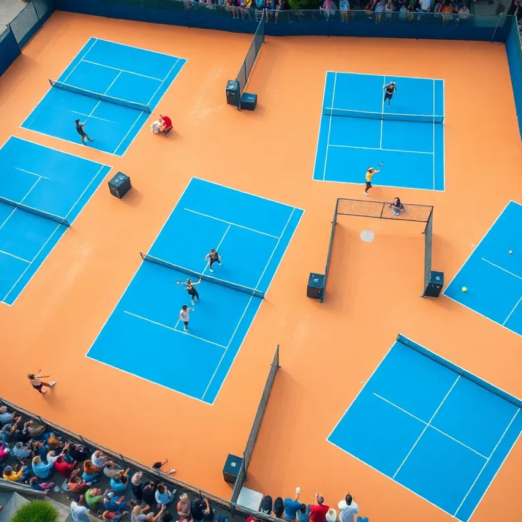 Five new tennis courts at Mars Area High School with players