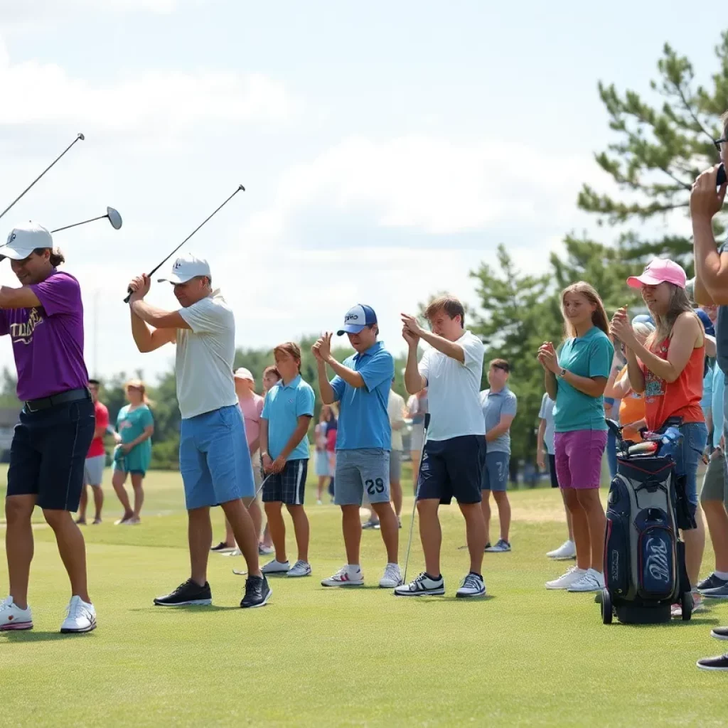 Young golfers from the Masconomet golf team practicing on the course