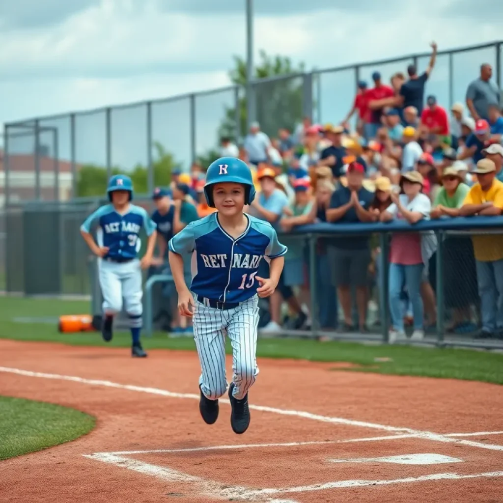 Max Clark energetically running during a baseball game
