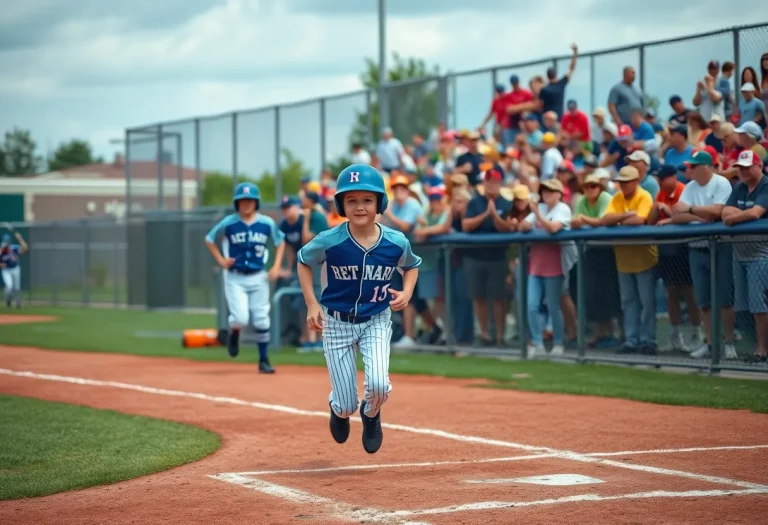 Max Clark energetically running during a baseball game