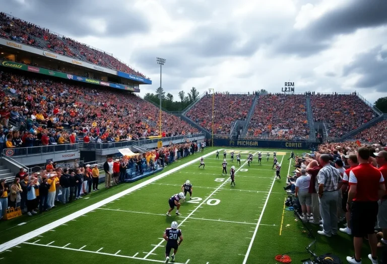 High school football action in Michigan