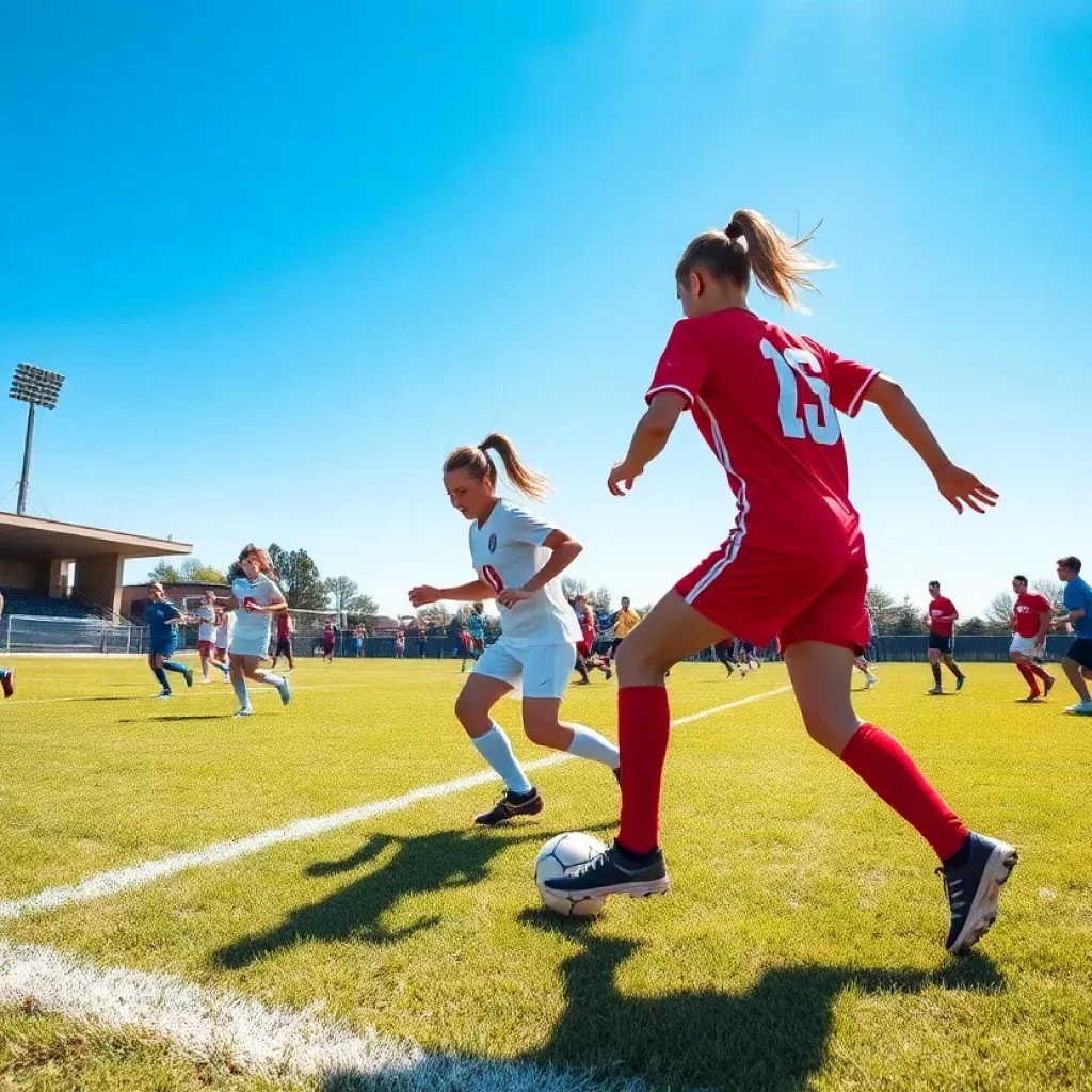 Minnetonka High School soccer team celebrating a victory on the field.