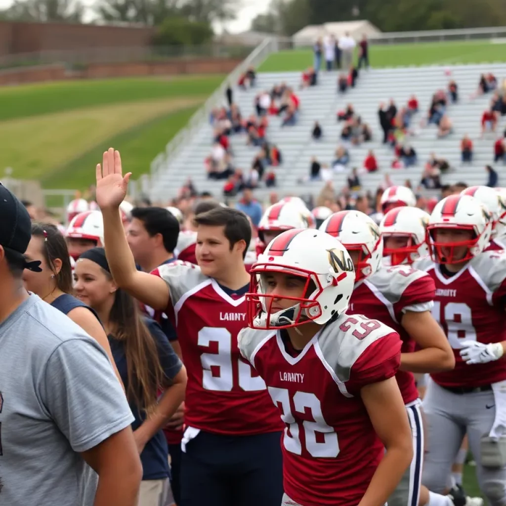 Players from Montgomery County high schools in action during a football game.