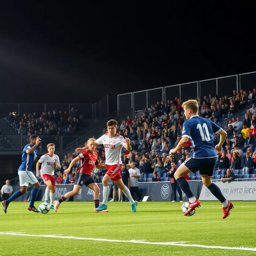 Montoursville soccer players celebrating their win on the field