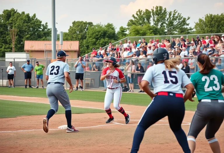 Nebraska high school softball teams competing on the field