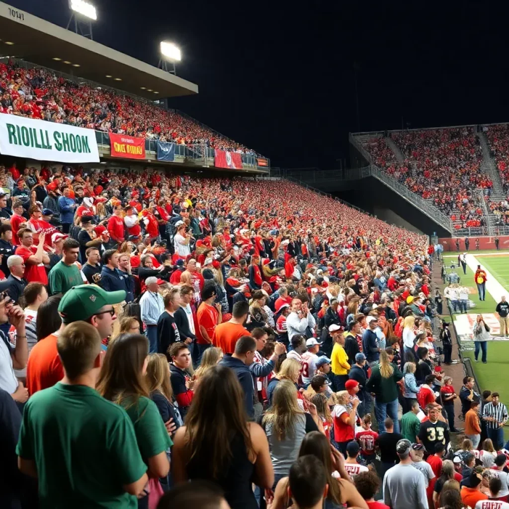 Crowd at an Oklahoma high school football game