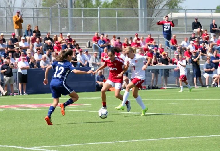 High school soccer players competing in Paducah, Kentucky