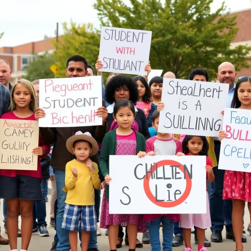 Community members supporting student safety at Weiss High School