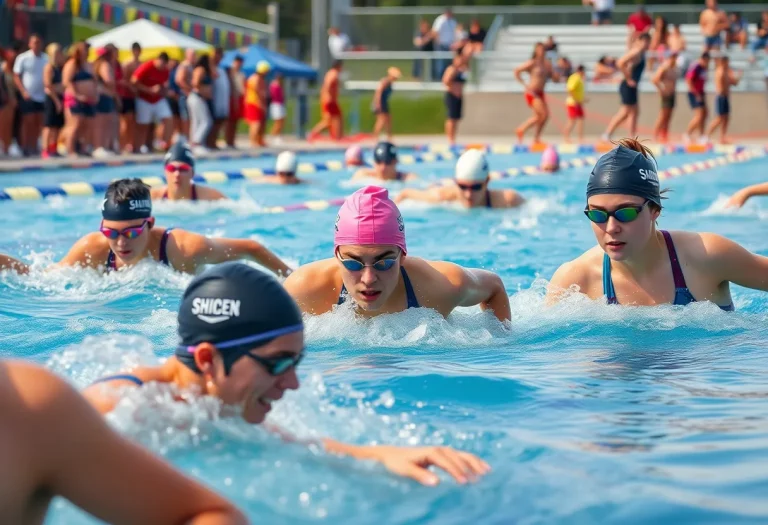 High school athletes from Racine County competing in swimming and cross country events.