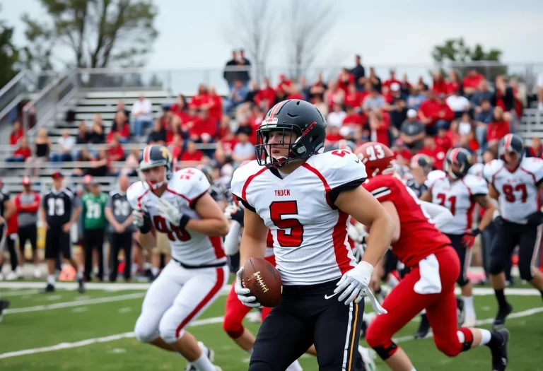 Players in action during a high school football game in Stark County