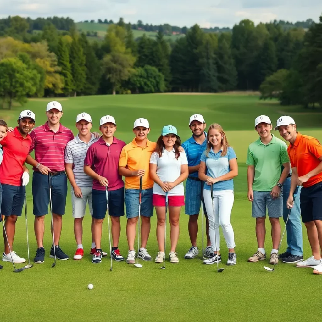 Young golfers from Summit High School on the golf course