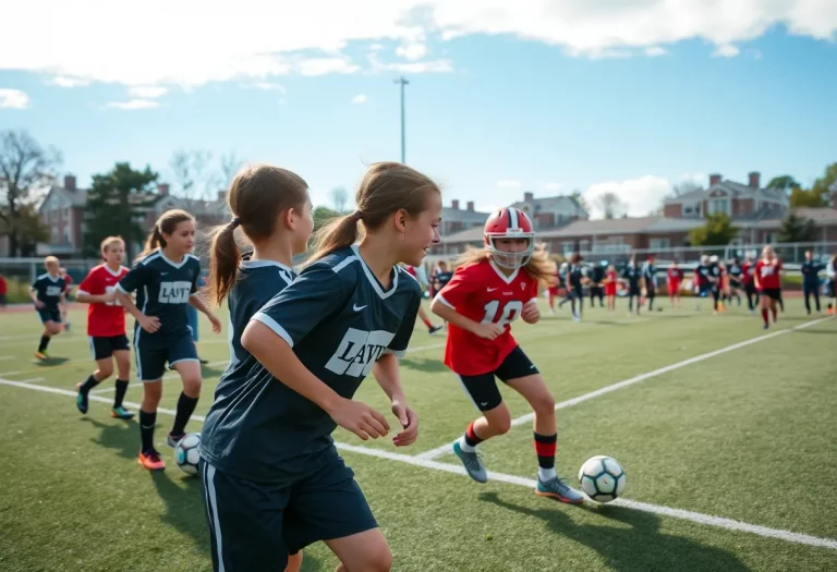High school athletes in action on the field