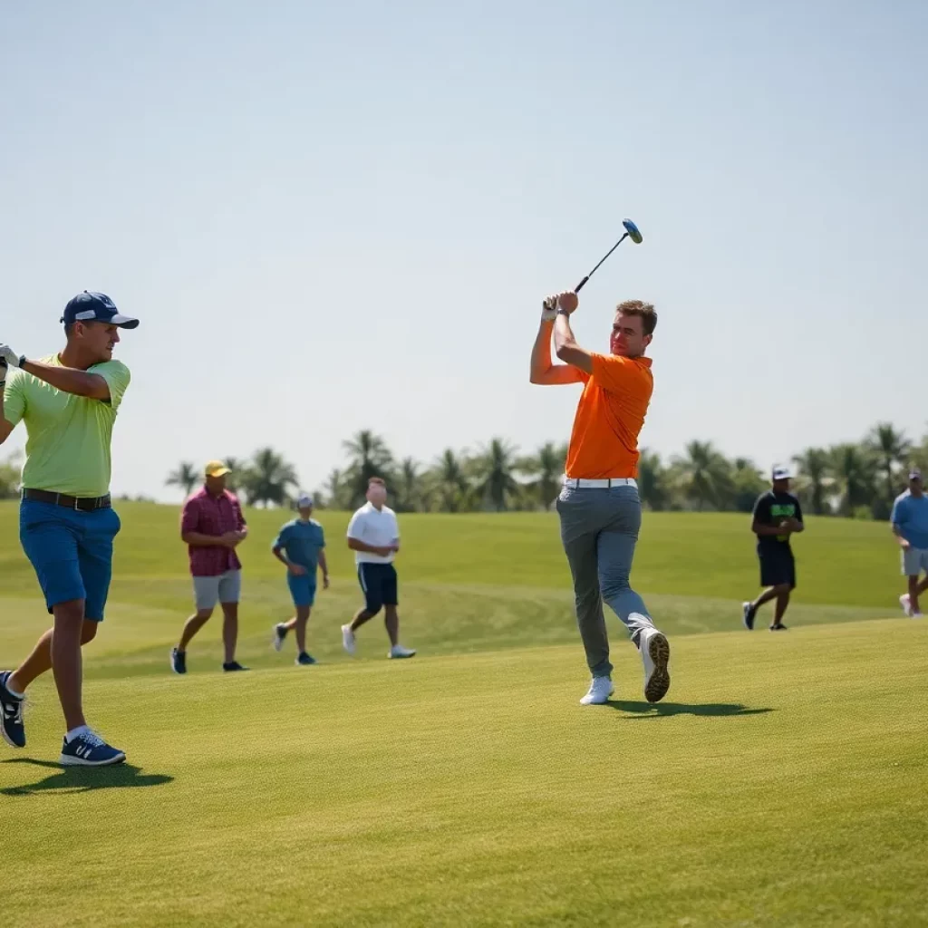 Texas High School golf team during a tournament round