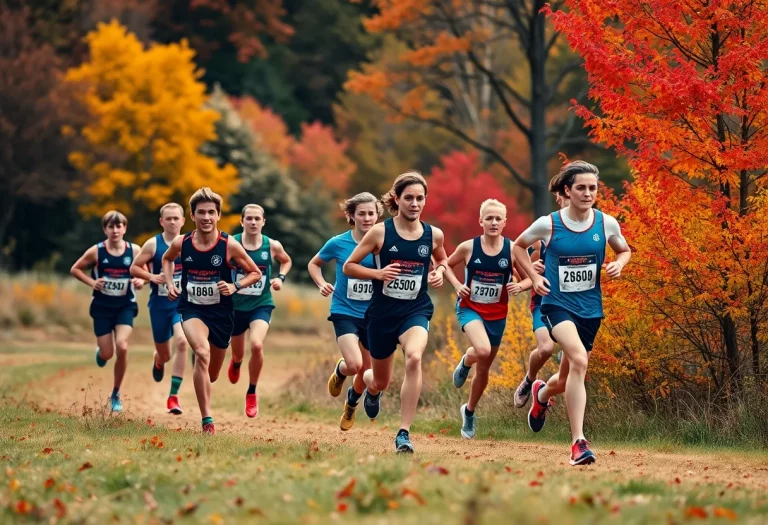 Tigard High School cross country team training in fall
