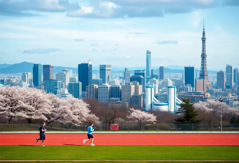 Runners training in Tokyo for the World Athletics Championships