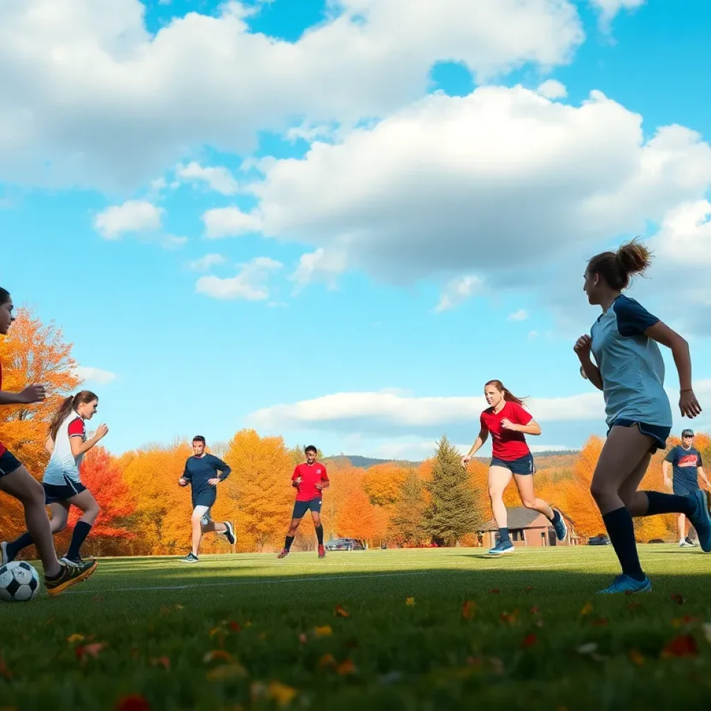 Students playing fall sports in Vermont