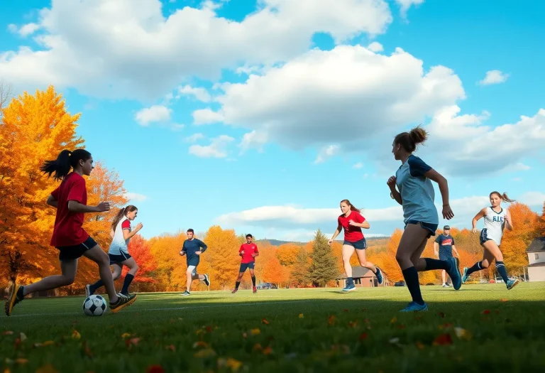 Students playing fall sports in Vermont