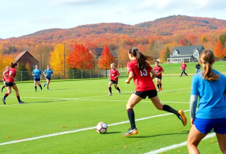 High school athletes competing in soccer and volleyball in Vermont