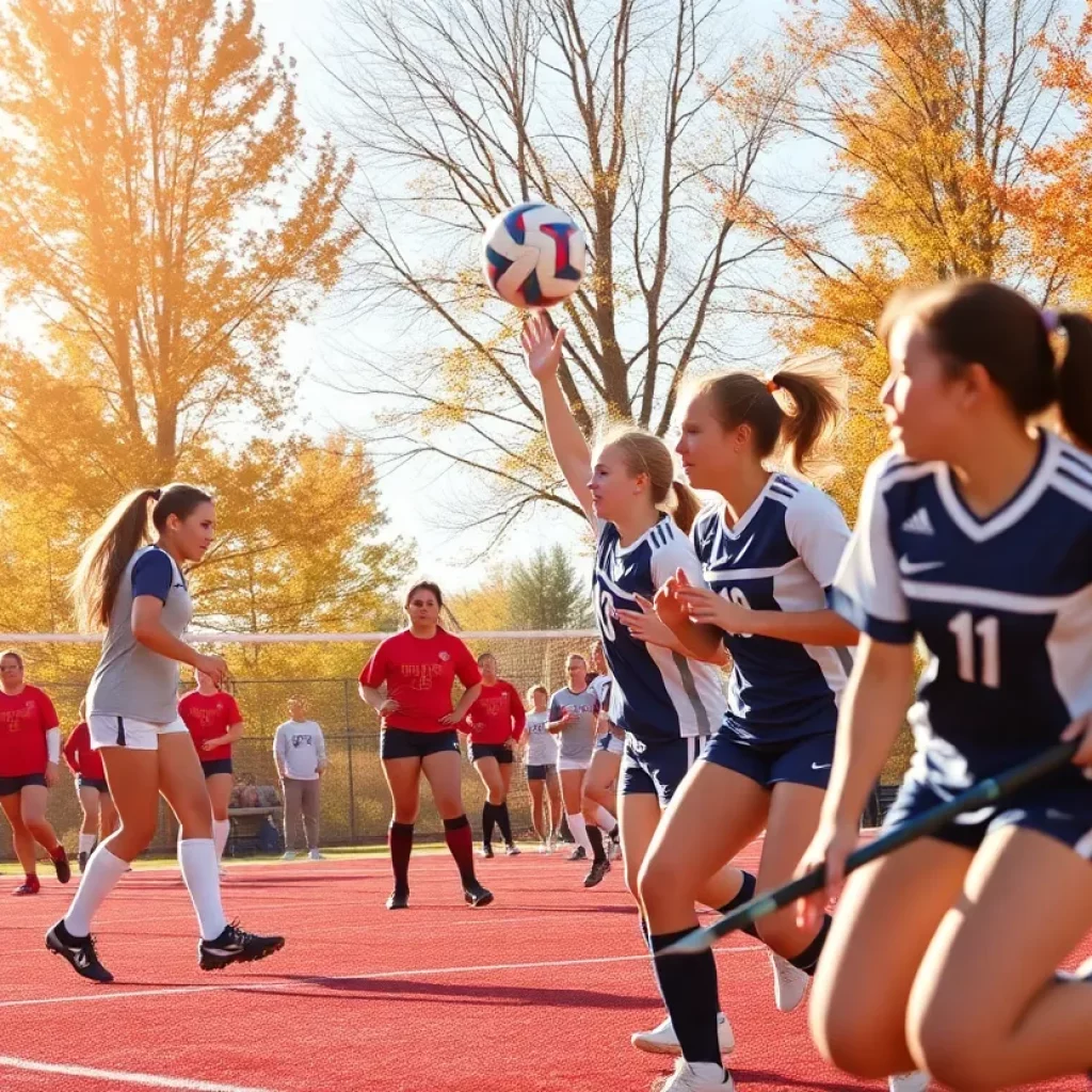 High school athletes participating in fall sports in Vermont.