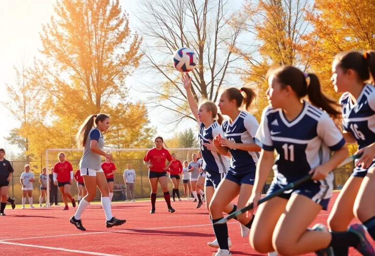 High school athletes participating in fall sports in Vermont.