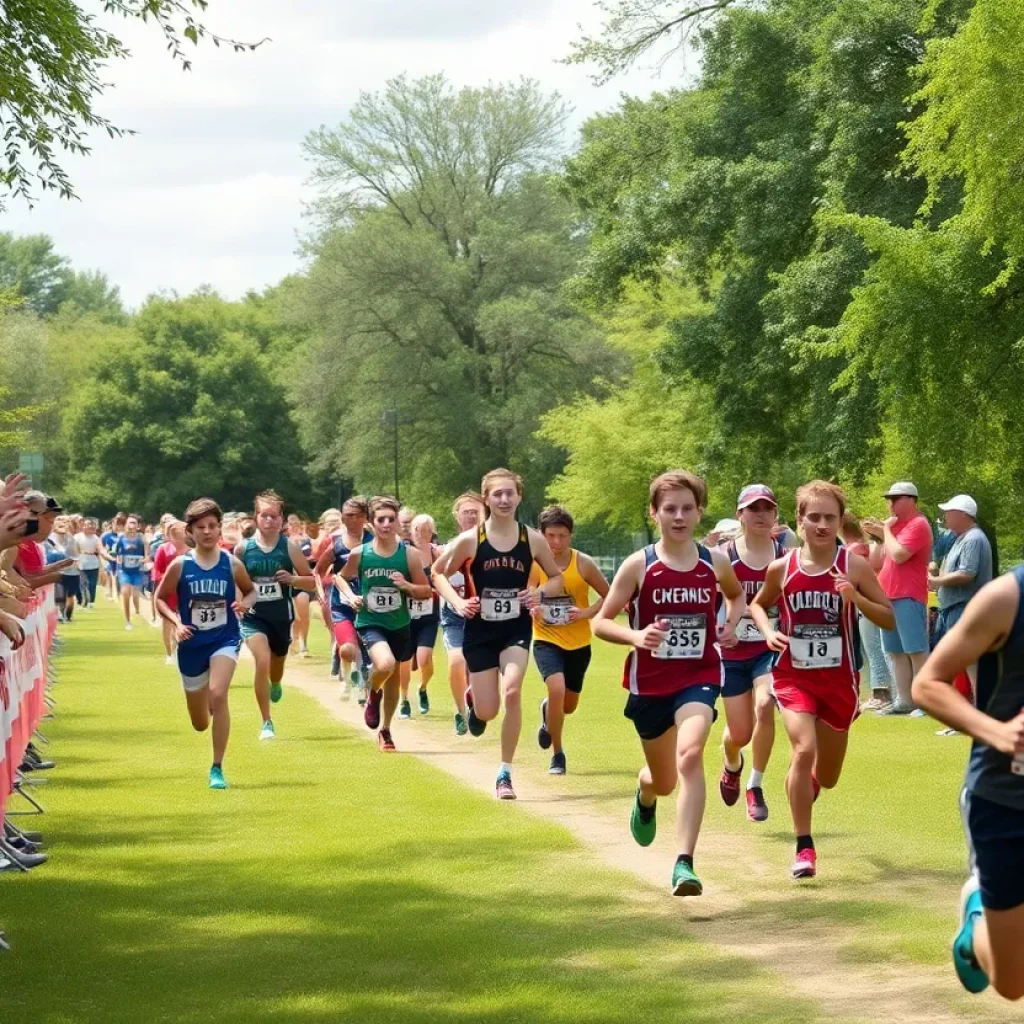 High school cross country runners at Treaty City Invitational