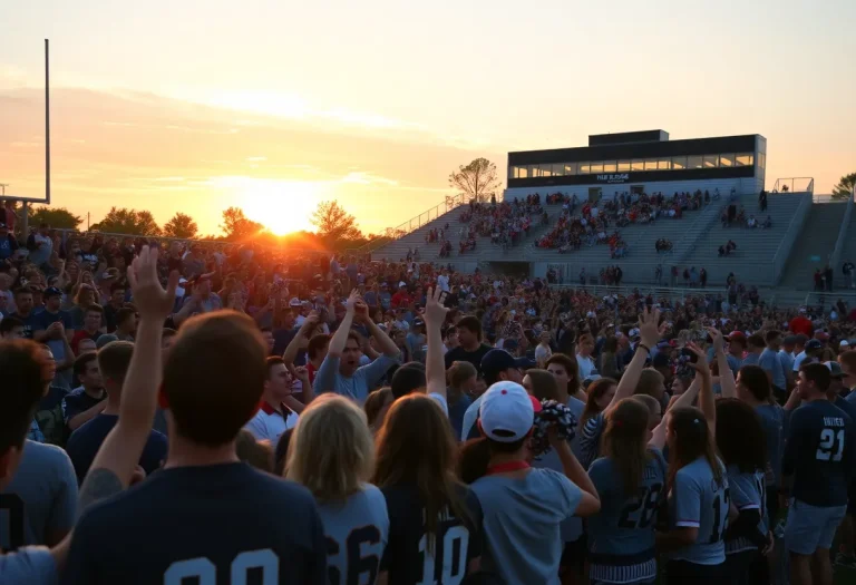 Crowd cheering at Waukee Northwest football game